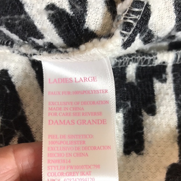 🍁 Cozy Sherpa 🍁…Women’s Large… White/Gray/Hints Black Pull-Over! - Picture 7 of 12